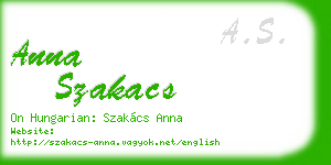 anna szakacs business card